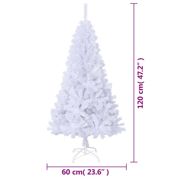 vidaXL Kunstkerstboom met dikke takken 120 cm PVC wit