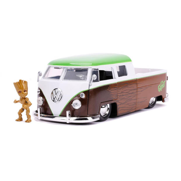 JADA auto Marvel Groot 1963 VW Bus Pickup 1:24 die-cast bruin