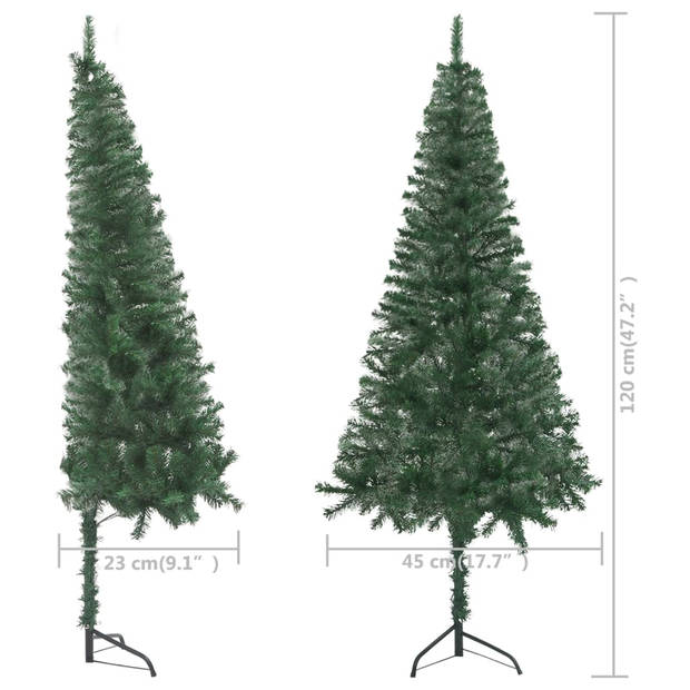 vidaXL Kunstkerstboom hoek 120 cm PVC groen