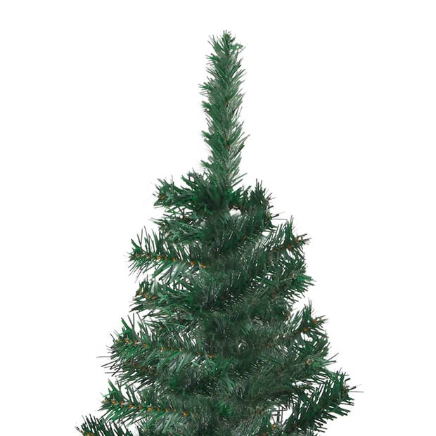 The Living Store Hoekkerstboom PVC Groen - 180 cm - met stalen standaard