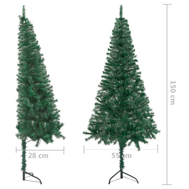 The Living Store Hoekkerstboom Groen PVC/Staal - 150 cm - Met 170 uiteinden