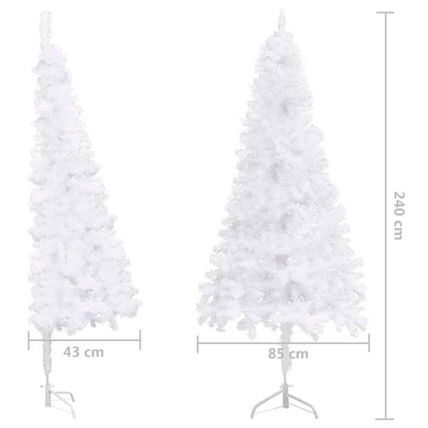 vidaXL Kunstkerstboom hoek 240 cm PVC wit