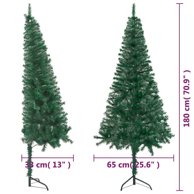 vidaXL Kunstkerstboom hoek 180 cm PVC groen