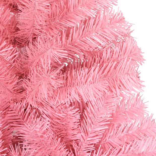 vidaXL Kunstkerstboom met standaard 120 cm PVC roze