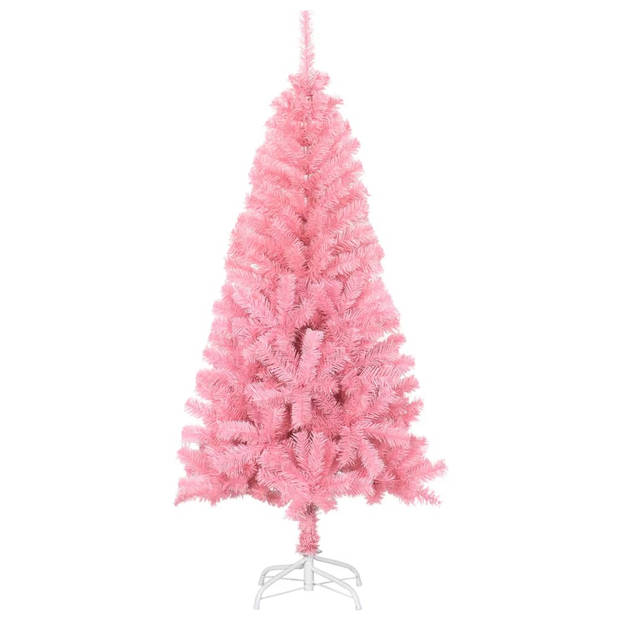 vidaXL Kunstkerstboom met standaard 120 cm PVC roze