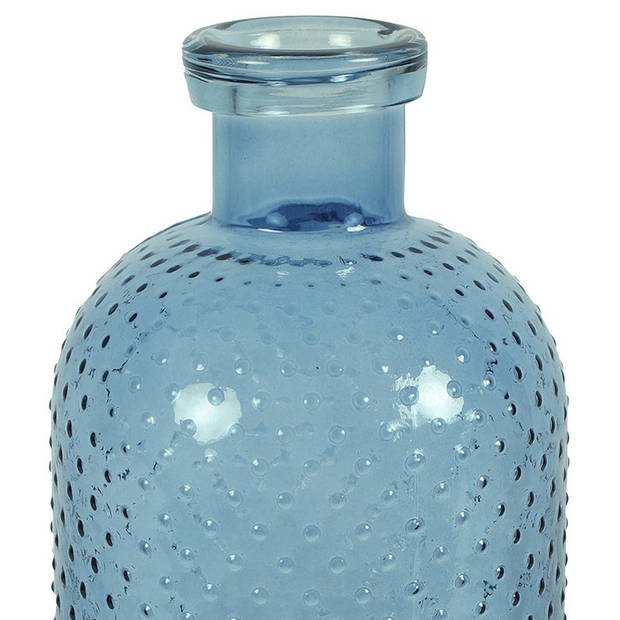 Countryfield Bloemenvaas Cactus Dots - blauw transparant - glas - D15 x H35 cm - Vazen