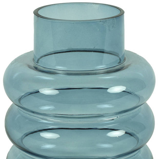 Countryfield Bloemenvaas Bubbles - blauw transparant - glas - D17 x H22 cm - Vazen