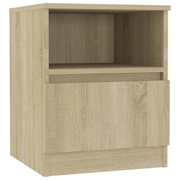 vidaXL Nachtkastjes 2 st 40x40x50 cm bewerkt hout sonoma eikenkleurig