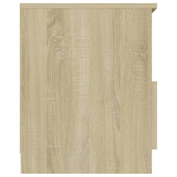 vidaXL Nachtkastjes 2 st 40x40x50 cm bewerkt hout sonoma eikenkleurig