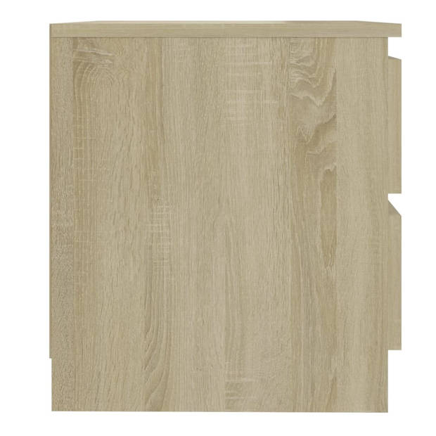 vidaXL Nachtkastje 50x39x43,5 cm bewerkt hout sonoma eikenkleurig