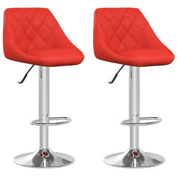 vidaXL Barstoelen 2 st kunstleer rood