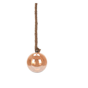 LED Touwlamp Kerstbal met glazen bal 20 cm - 29 LED's op batterijen