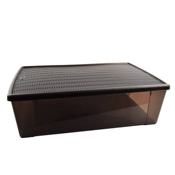 Ruime & Stapelbare Mdf Opbergbox Met Deksel (Zwart, 59 x 38 x 17 cm) - Perfect Voor Kerstballen Of Speelgoed