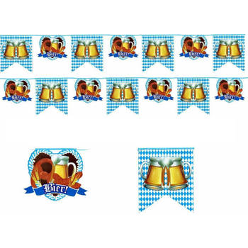 Bier Vlaggenlijn XL Formaat - Oktoberfest - 6 Mtr - 2 Stuks - Blauw