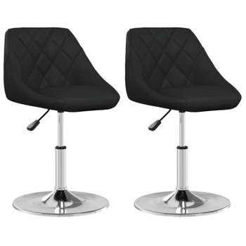 vidaXL Eetkamerstoelen 2 st kunstleer zwart