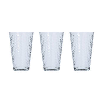 OTIX Drinkglazen - Set van 3 - Lichtgrijs - 30 cl - Limonadeglazen - Vaatwasbestendig - Glaswerk