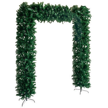 The Living Store Kerstboog PVC - 215 x 240 cm - Groen - Met 2.400 uiteinden - Stabiele standaard