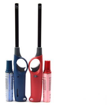 Gasaansteker 2X Rood en Blauw HervulbareNavulbare Aansteker Kinderbescherming Vlamaanpassing Branstofindicator