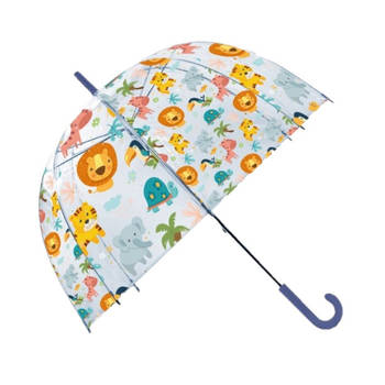 Kinder paraplu transparant jungle 48 cm - Paraplu's