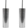 2 x Toilet brush - Plastic toilet brush - Stainless steel look toilet brush - Toilet brush holder 37x10cm Brush Holder