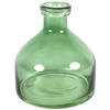 Countryfield Bloemenvaas Low Bottle - transparant groen - glas - D18 x H20 cm - Buikfles - Vazen