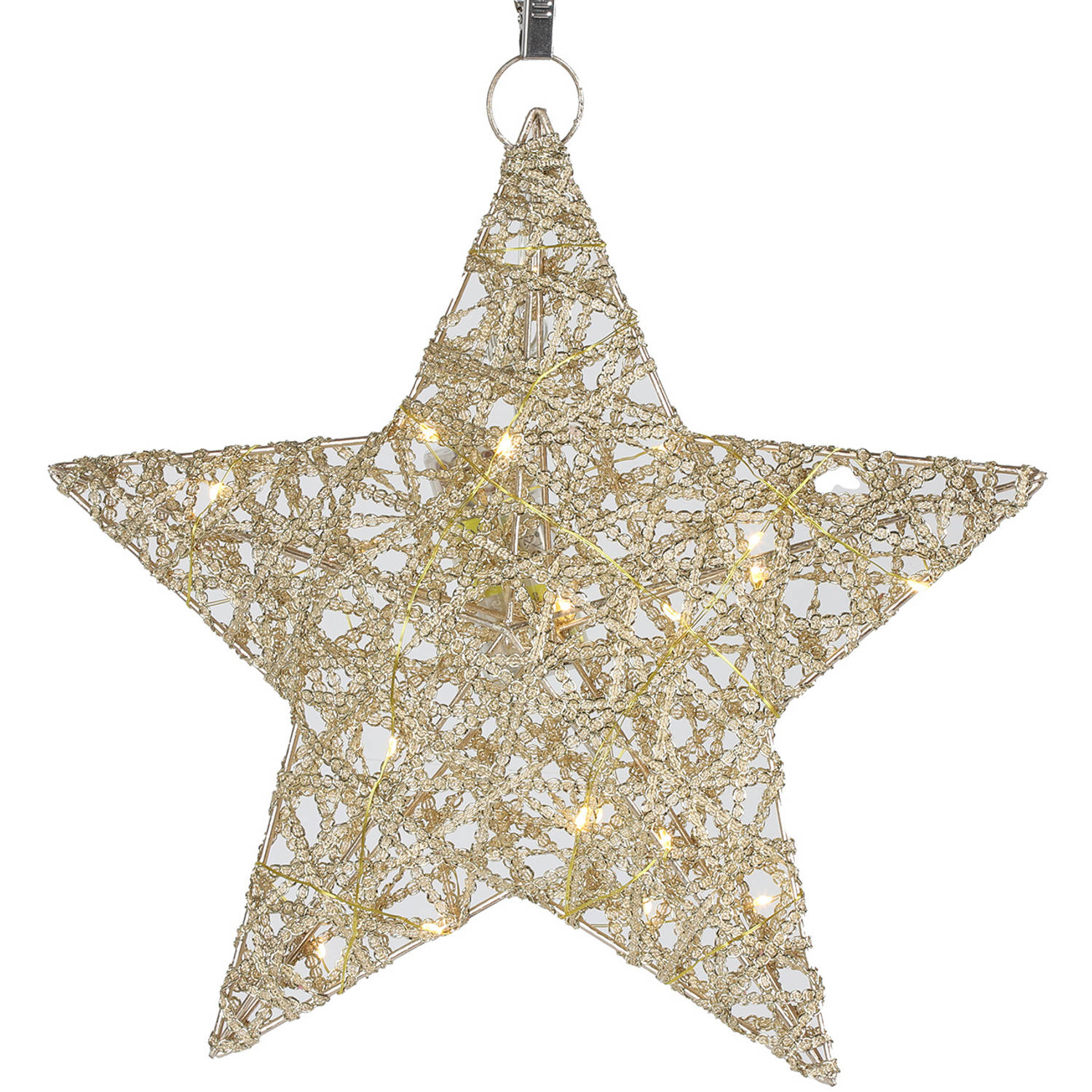 TOM kerstster Leonie A led 7,5 x 30 x 30 cm staal goud