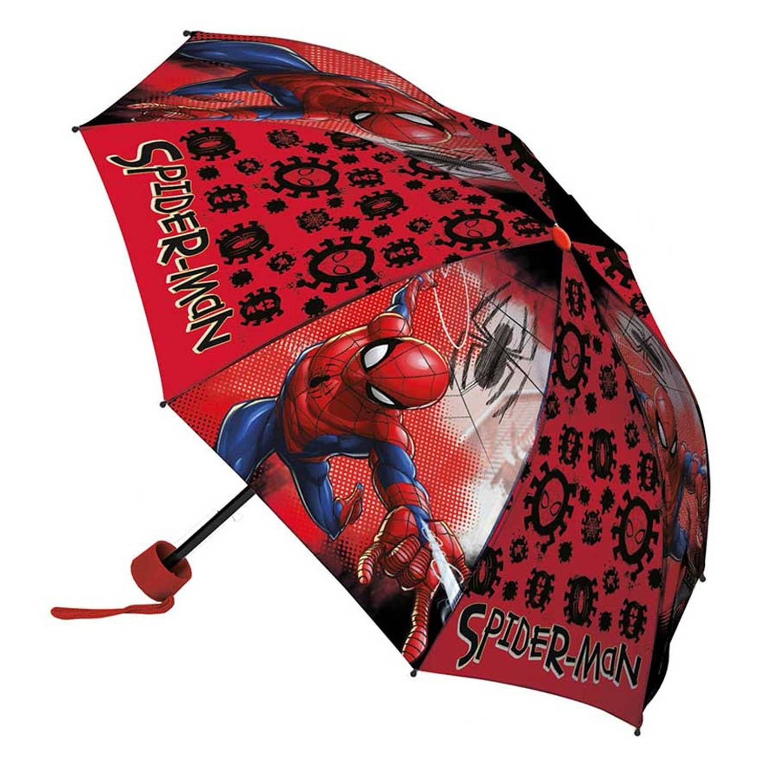 Marvel paraplu Spider Man junior 52 cm polyester rood-zwart