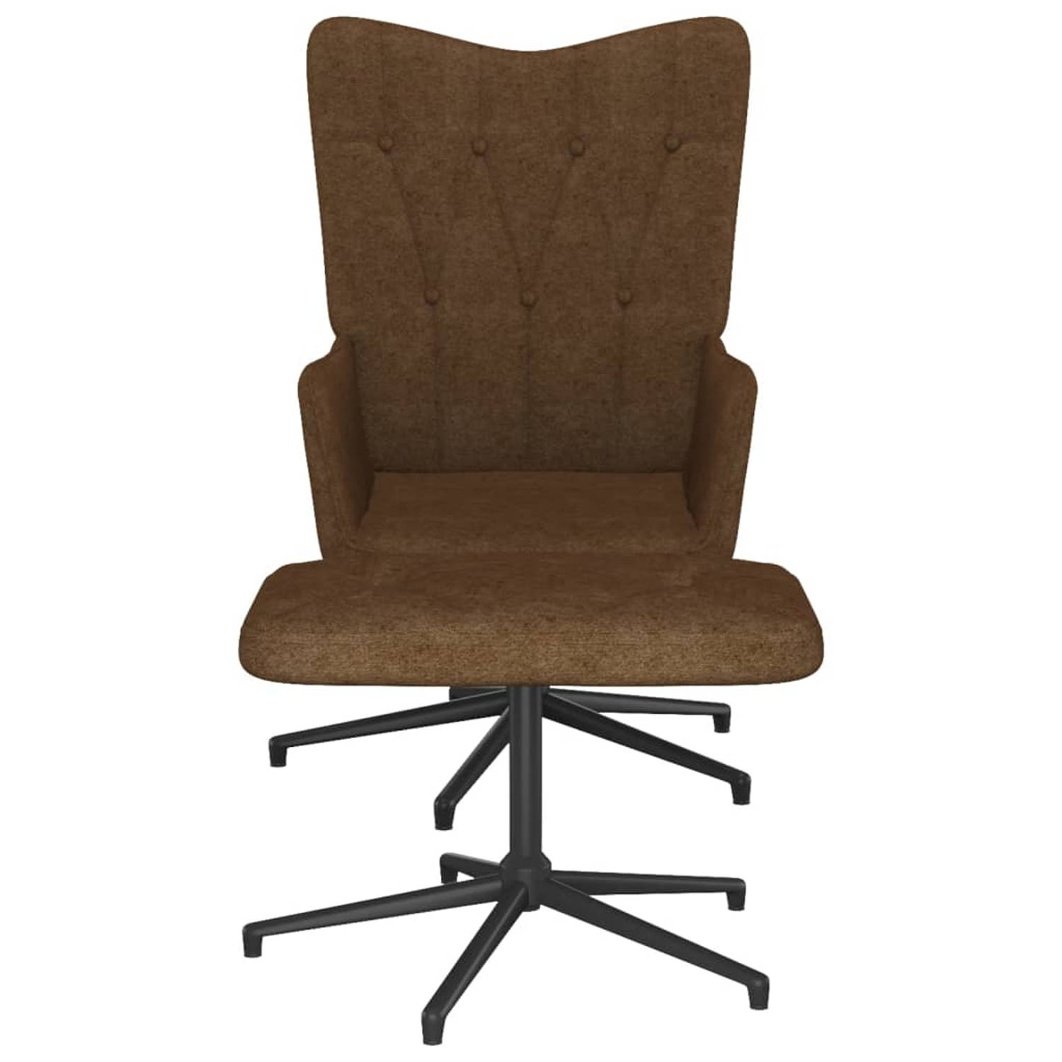 The Living Store Relaxfauteuil - Bruin - Stof - 62x68x98 cm - 360 Graden Draaibaar