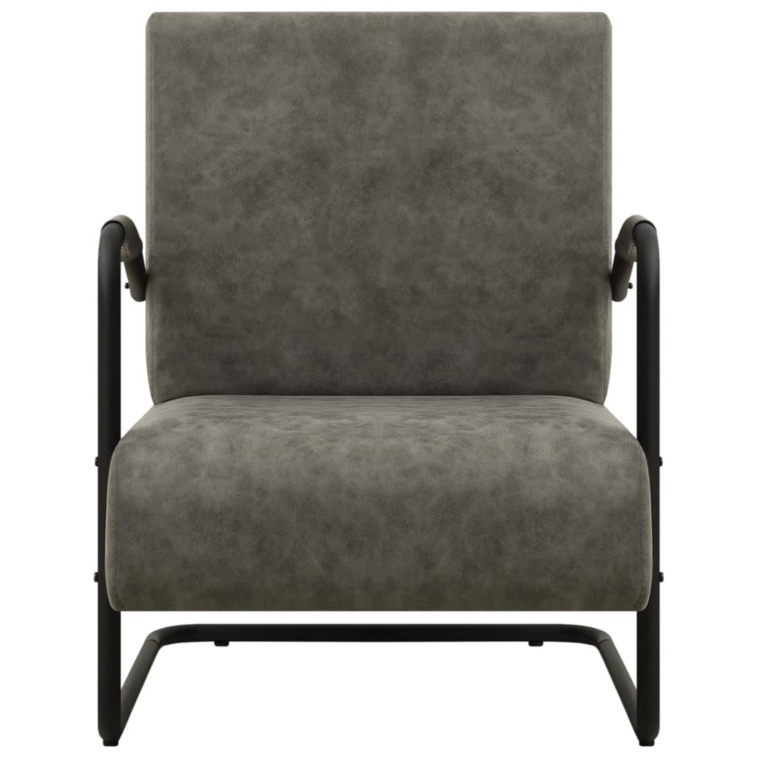 The Living Store Fauteuil kunstleer grijs - Fauteuil