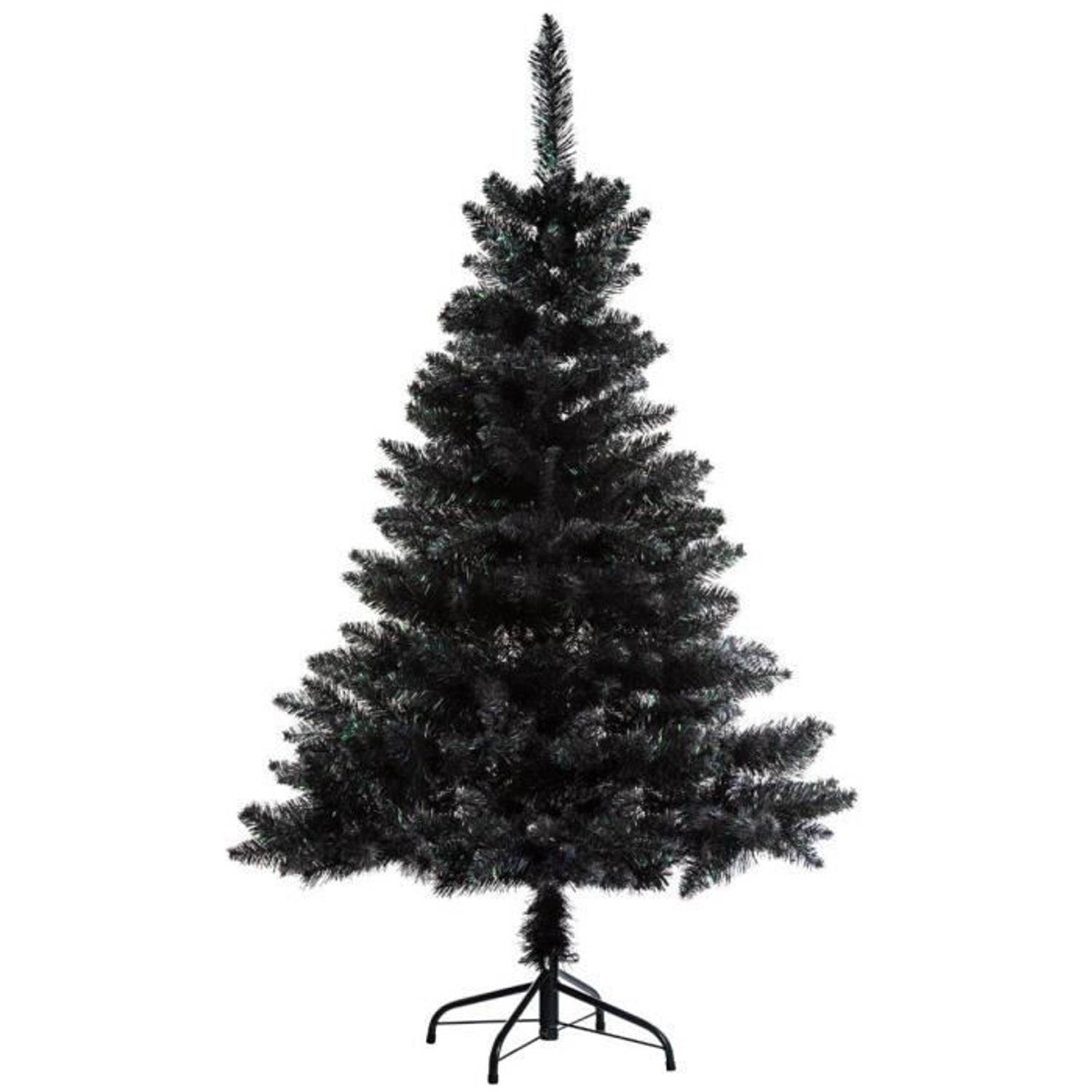Kunst kerstboom/kunstboom - zwart - kunststof - met voet - H150 cm - Kunstkerstboom