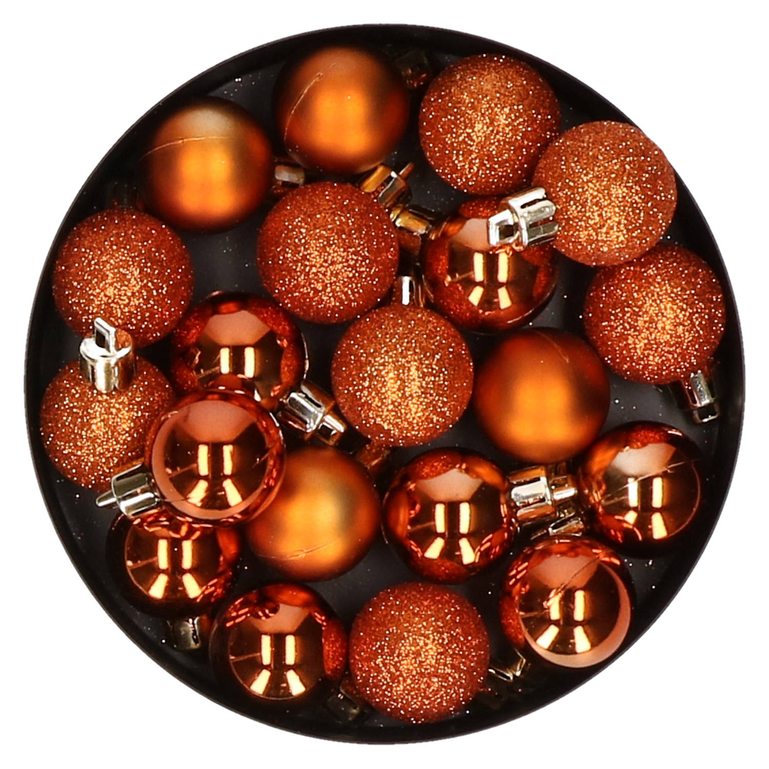 Gedachte vacature Stiptheid 20x stuks kleine kunststof kerstballen oranje 3 cm mat/glans/glitter -  Kerstbal | Blokker