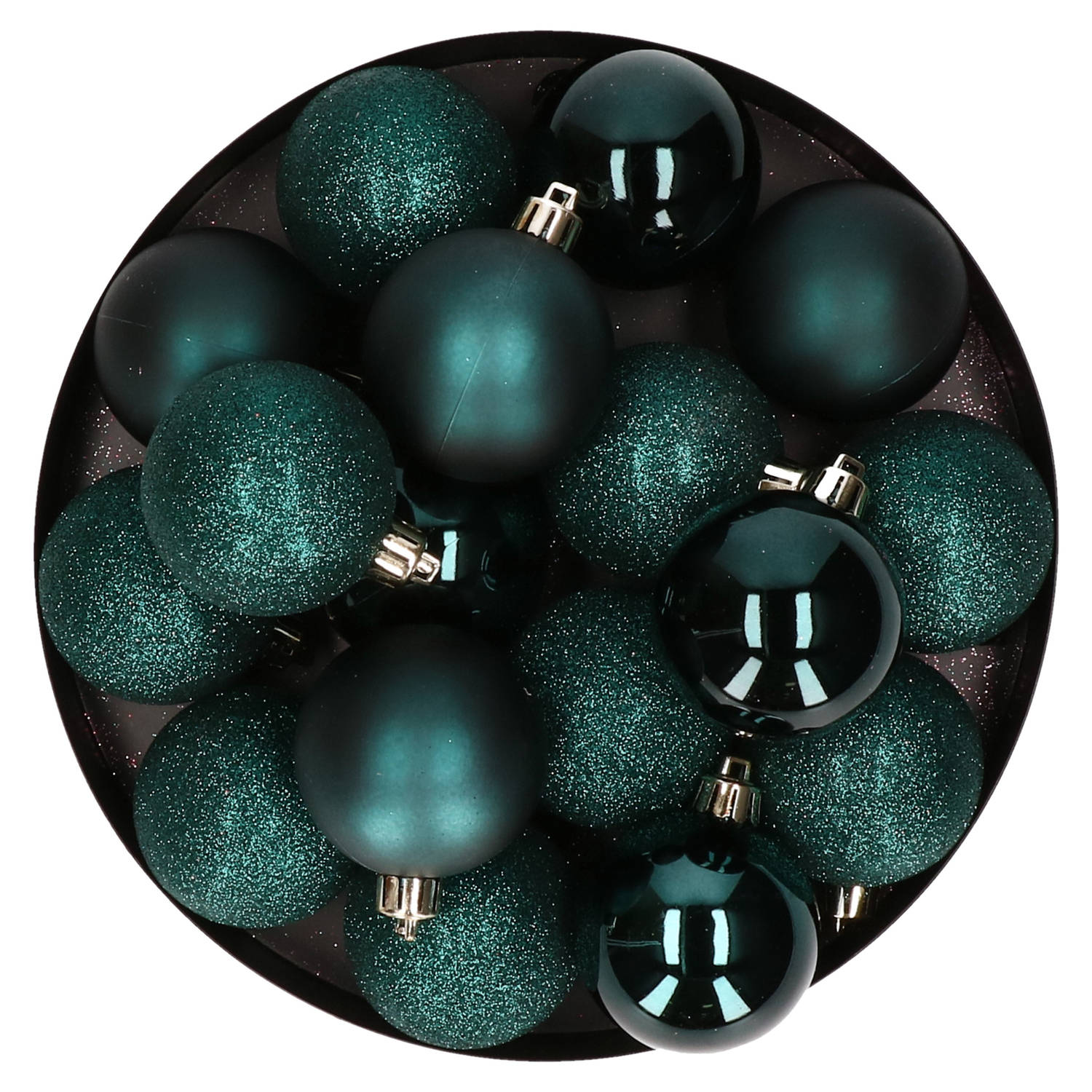 12x groene kerstballen 6 cm kunststof mat/glans - Kerstbal | Blokker