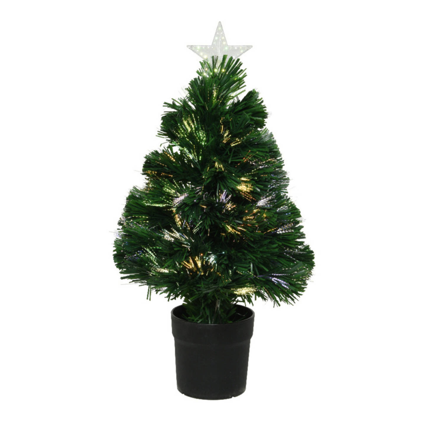 Fiber Optic Kerstboom/kunst Kerstboom Met Verlichting En Ster Piek 60 Cm - Kunstkerstboom