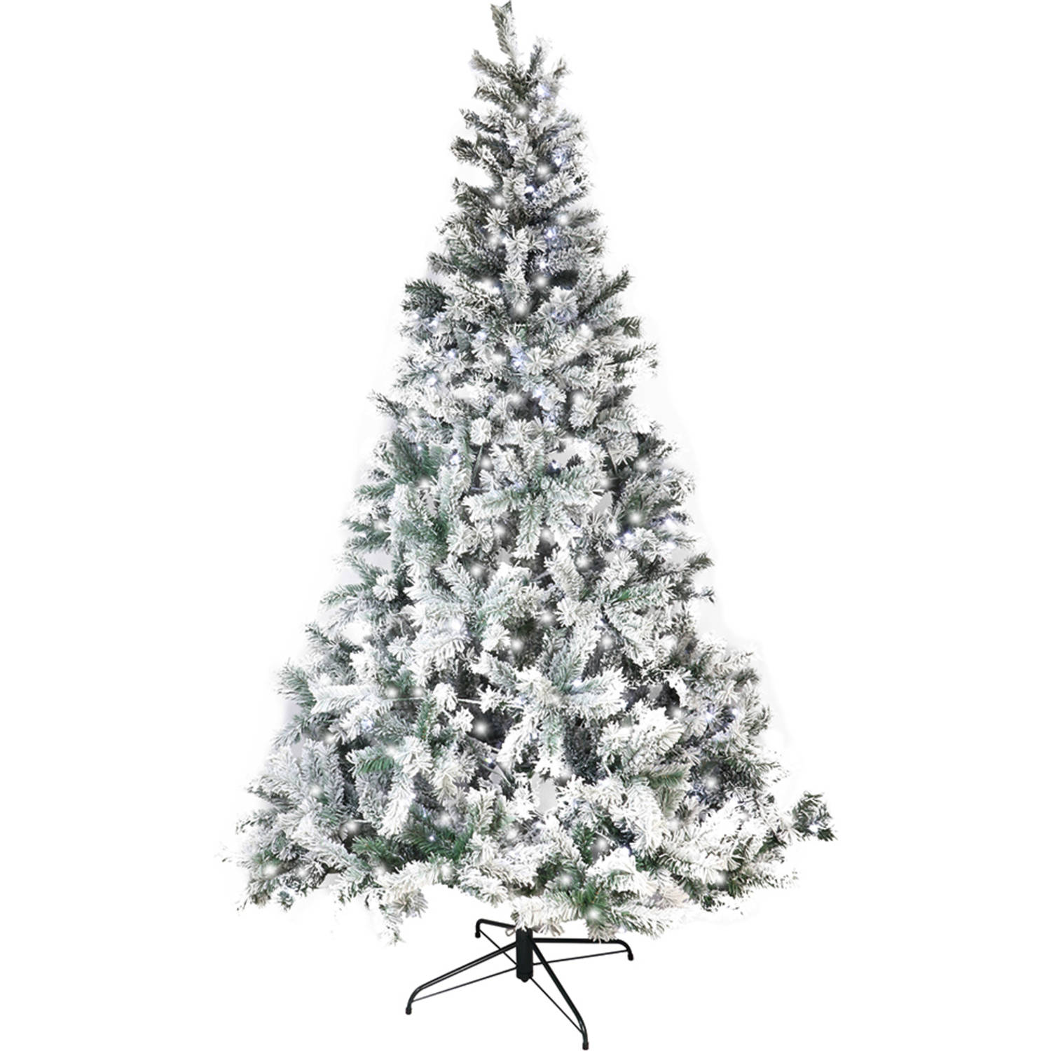 Kerstboom Victoria Sneeuw + Led Verlichting 210Cm