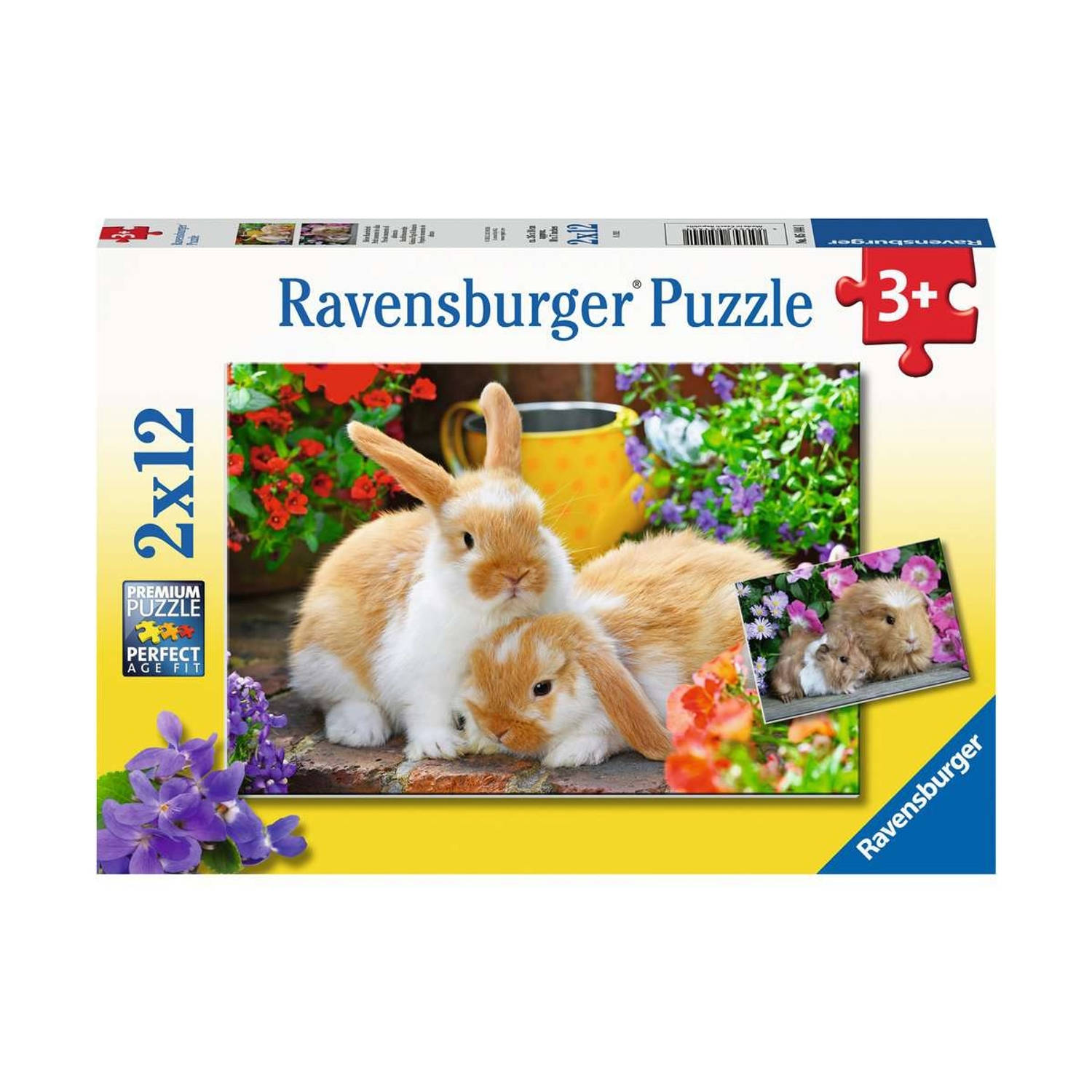 Ravensburger puzzel 2x12 stukjes knuffeltijd