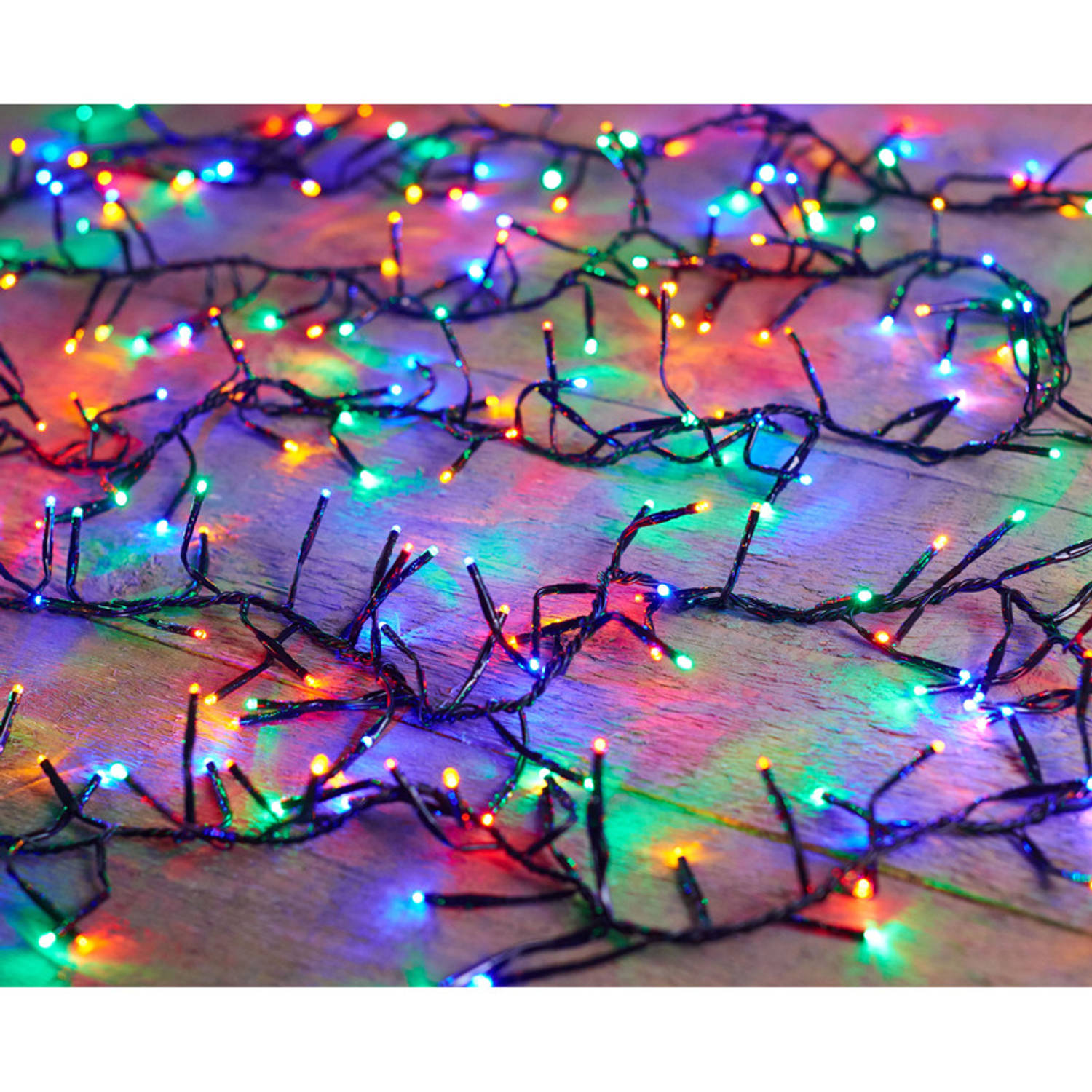 Set van 2x stuks clusterverlichting met timer en dimmer 384 leds gekleurd 5 m - Kerstverlichting kerstboom