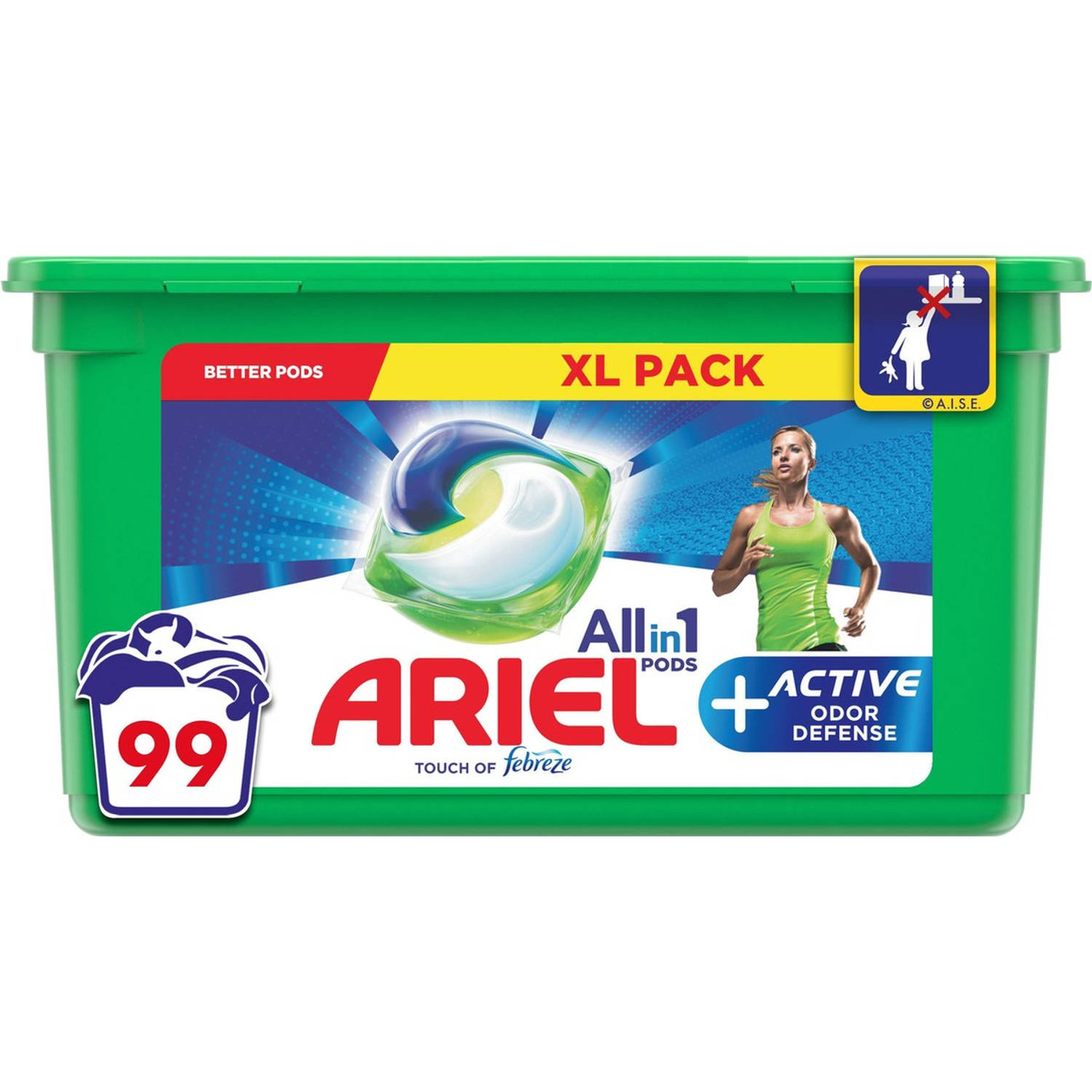 Ariel All-in-1 Pods - Active - 3x33 Wasbeurten - Voordeelverpakking