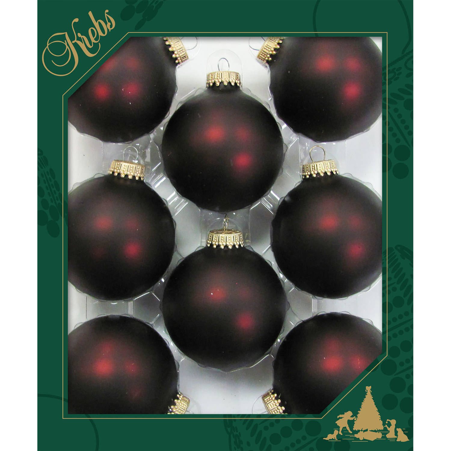 8x Stuks Glazen Kerstballen 7 Cm Chocolade Bruin-rood Kerstbal