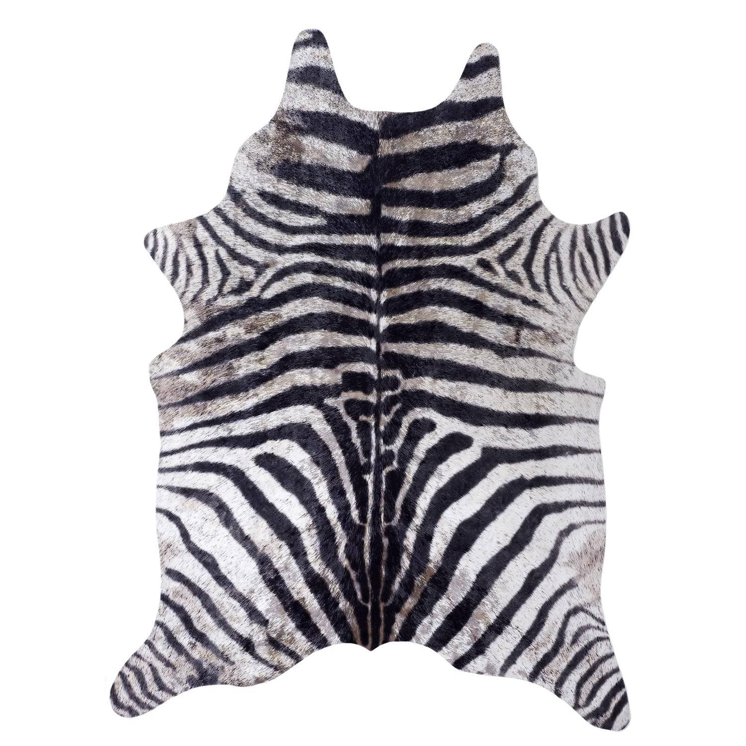 4goodz Vloerkleed Zebra Vacht Polyester 120x158 Cm Zwart Wit