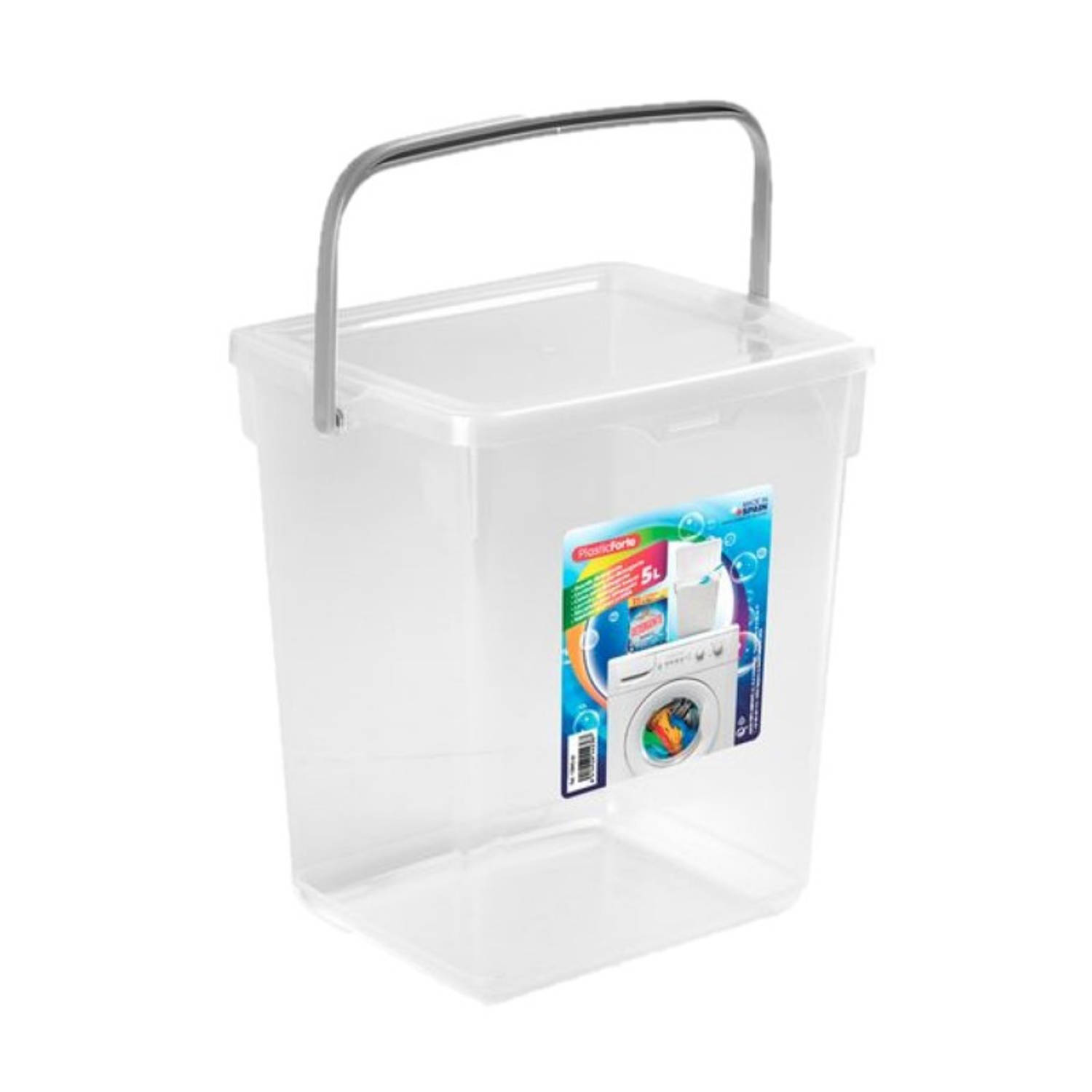 2x stuks afvalbakken/opslagboxen/emmers kunststof met deksel transparant 5 liter 20 x 17 x 23 cm - Prullenbakken