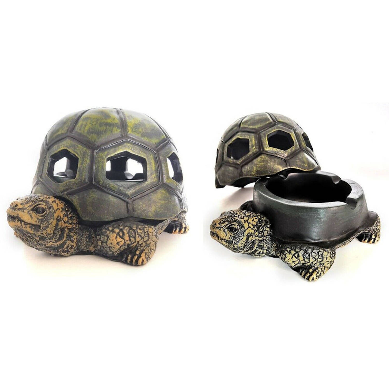 Decopatent® Schildpad Tafel Asbak - Met afneembaar schildpadden deksel