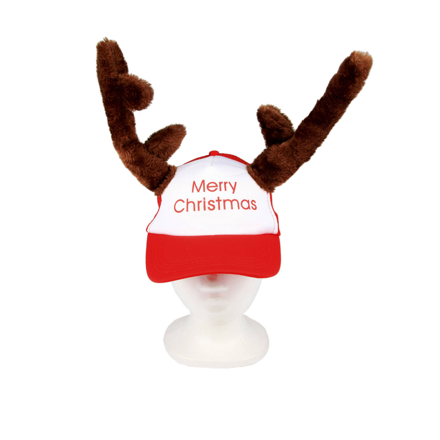 Kerst rendier cap/pet Merry Christmas voor volwassenen - kerst verkleedaccessoires - Kerstarikelen