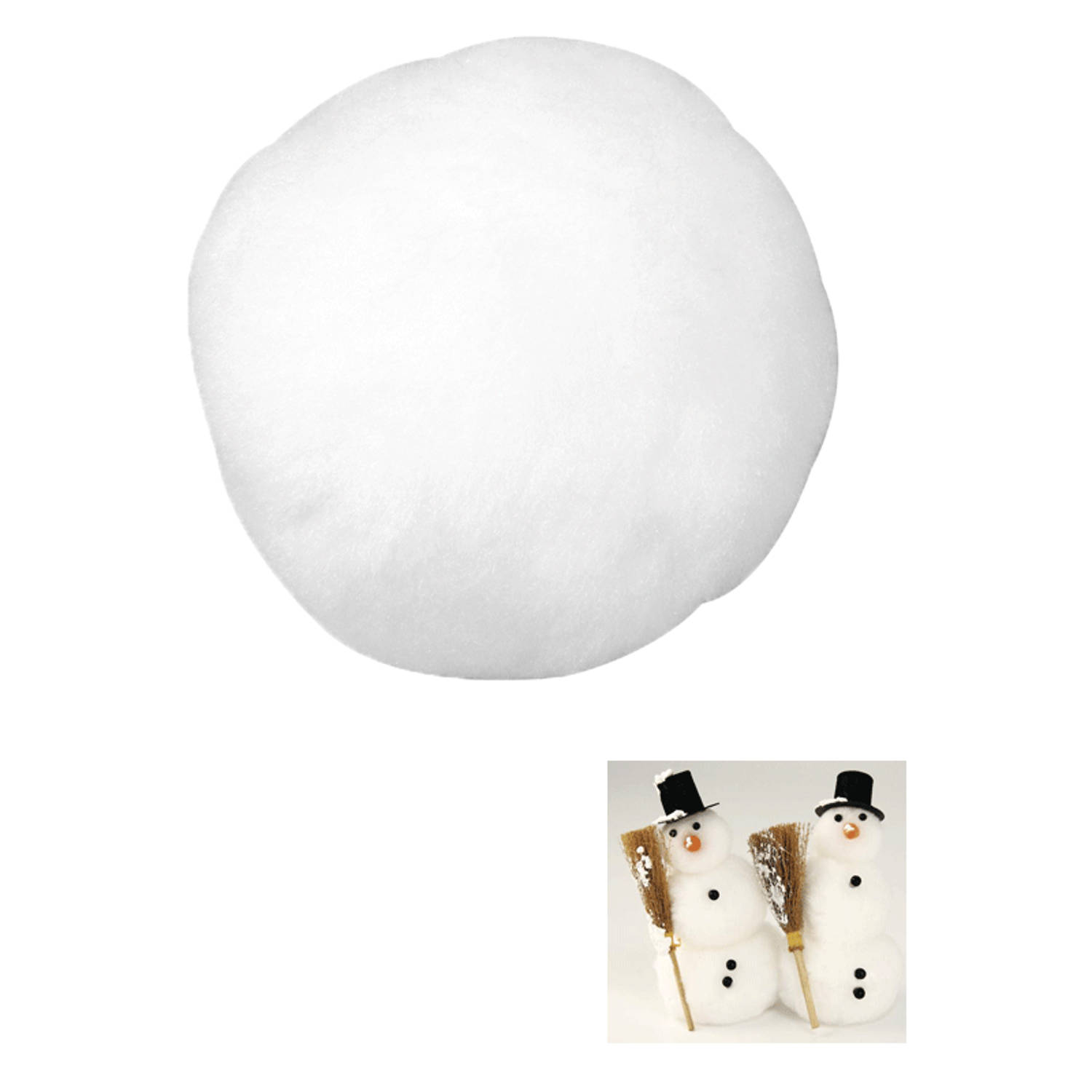 24x Witte Sneeuwballen-sneeuwbollen 6 Cm Decoratiesneeuw
