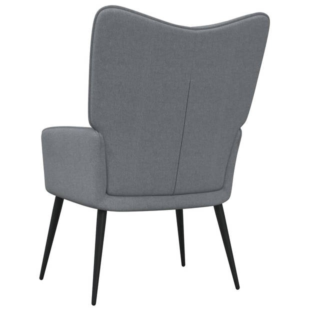 The Living Store Relaxstoel Relaxfauteuil - Lichtgrijs - 61 x 70 x 96.5 cm - Stof - staal