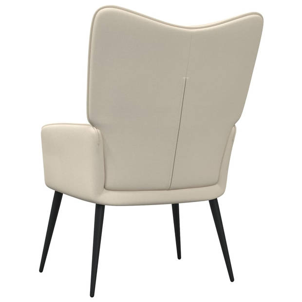 The Living Store Relaxfauteuil - naam - Stoel - 61 x 70 x 96.5 cm - Kleur- crème