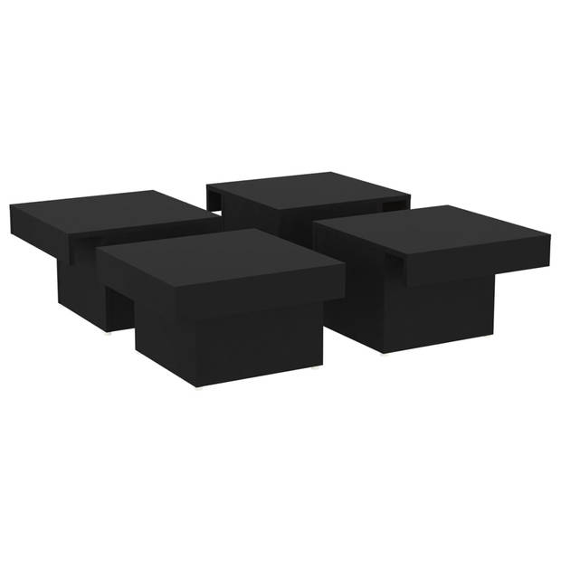 vidaXL Salontafel 90x90x28 cm spaanplaat zwart