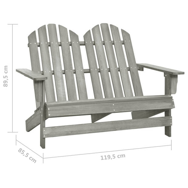 vidaXL Tuinstoel 2-zits Adirondack massief vurenhout grijs