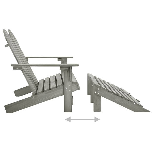 vidaXL Tuinstoel 2-zits Adirondack met voetenbank vurenhout grijs