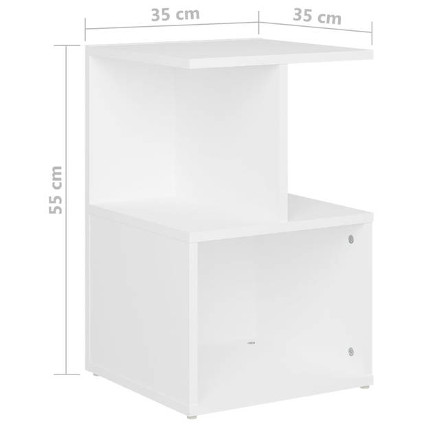 vidaXL Nachtkastje 35x35x55 cm bewerkt hout wit