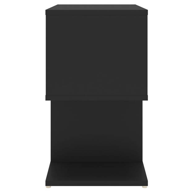 vidaXL Nachtkastje 50x30x51,5 cm bewerkt hout zwart